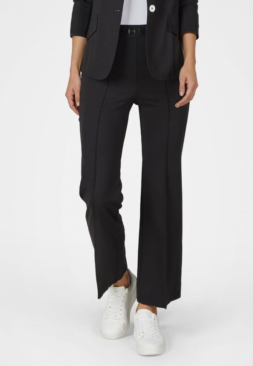 Flared Hose aus strukturiertem Jersey