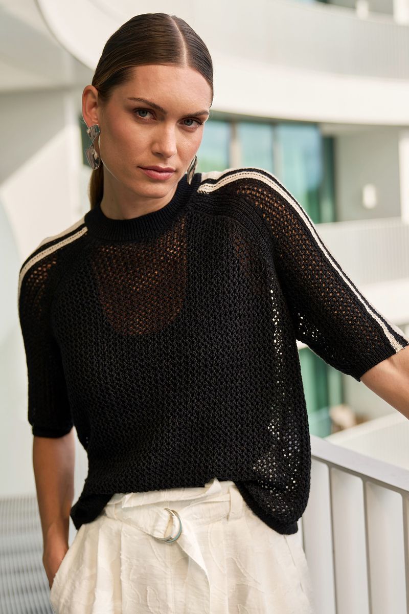 Pullover aus Netz-Struktur