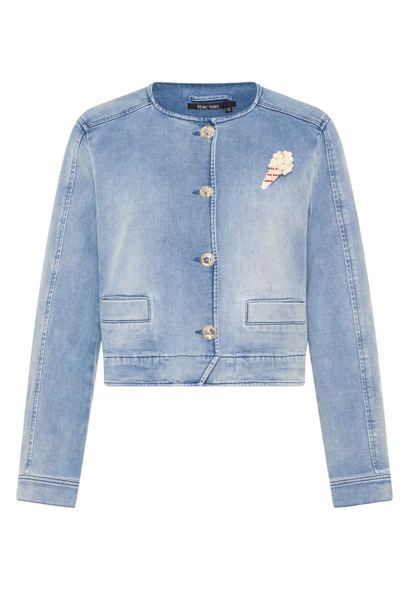 Jeansjacke ohne Kragen