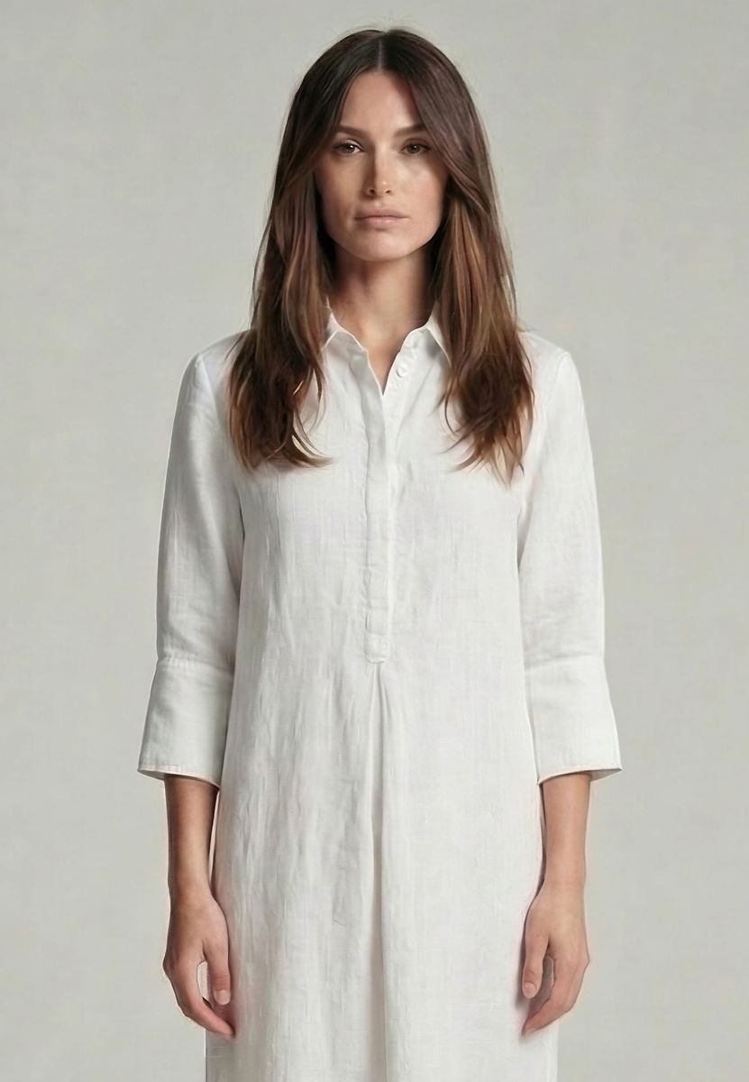 Leinenkleid mit Hemdkragen