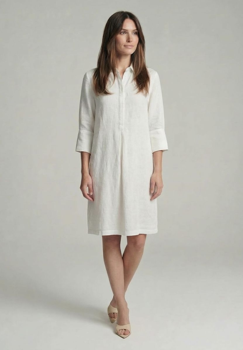 Leinenkleid mit Hemdkragen