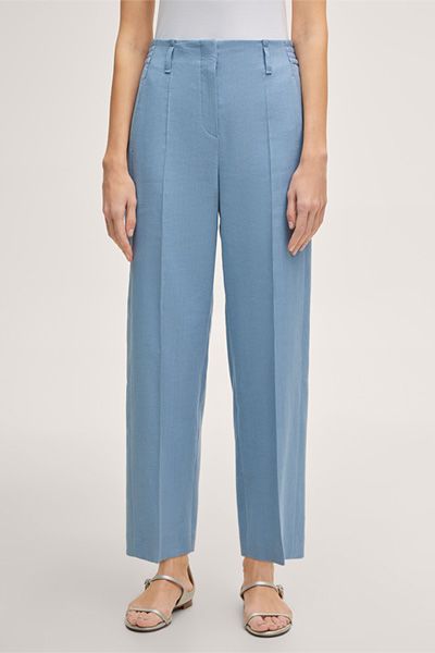 Leinenstretch-Culotte in Hellblau