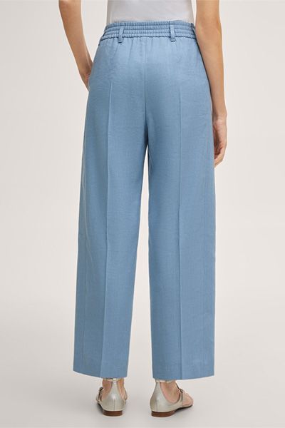 Leinenstretch-Culotte in Hellblau