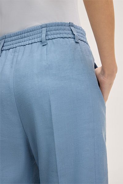 Leinenstretch-Culotte in Hellblau