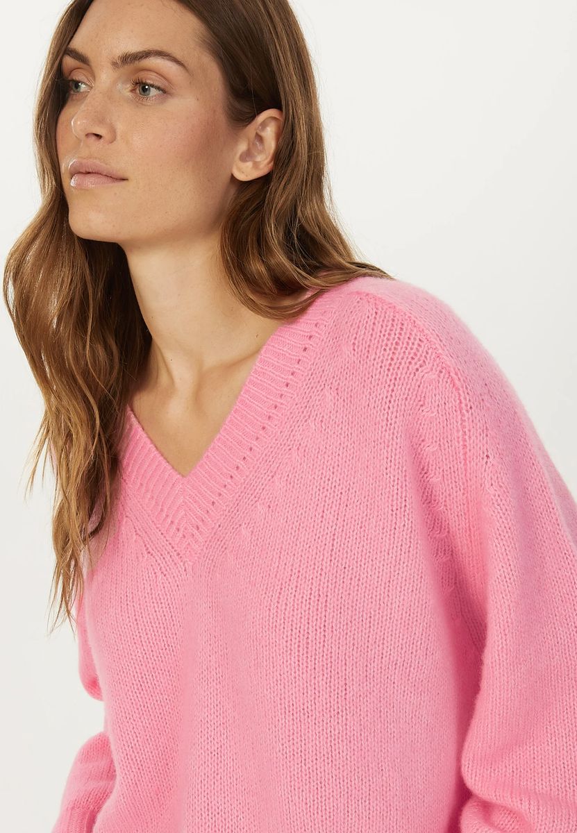 Kaschmir-Pullover mit V-Ausschnitt