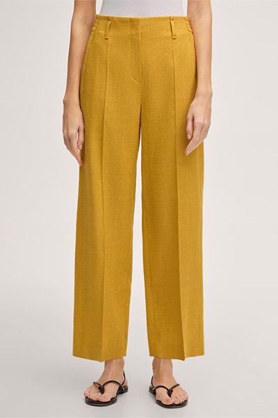 Leinenstretch-Culotte in Gelb