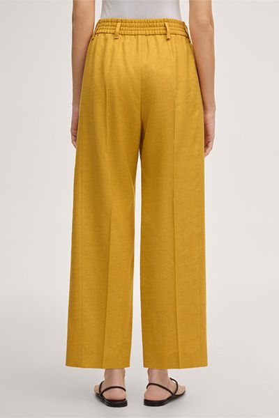 Leinenstretch-Culotte in Gelb