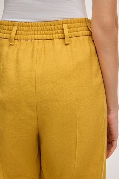 Leinenstretch-Culotte in Gelb