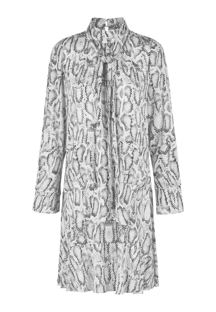 Kleid mit Snakeprint aus Viskose Chiffon