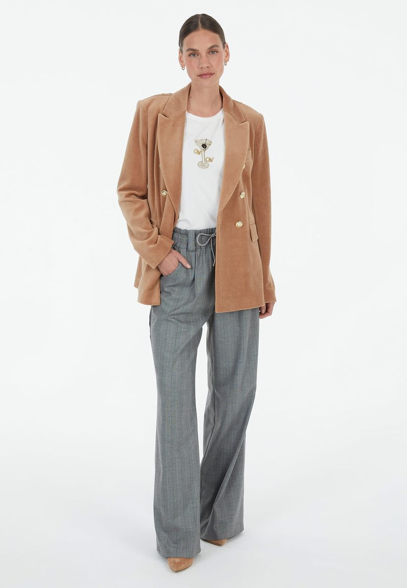 Blazer aus Samt-Jersey