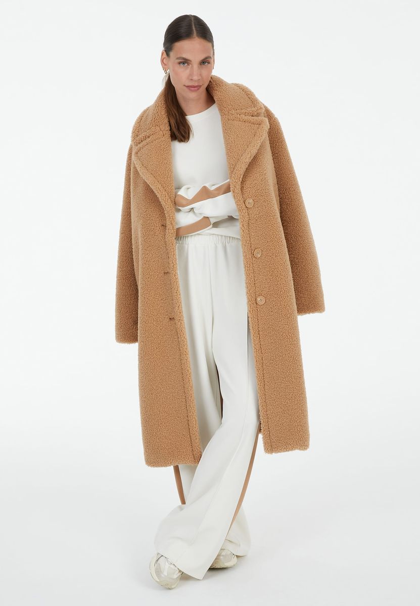 Mantel in Teddy-Optik