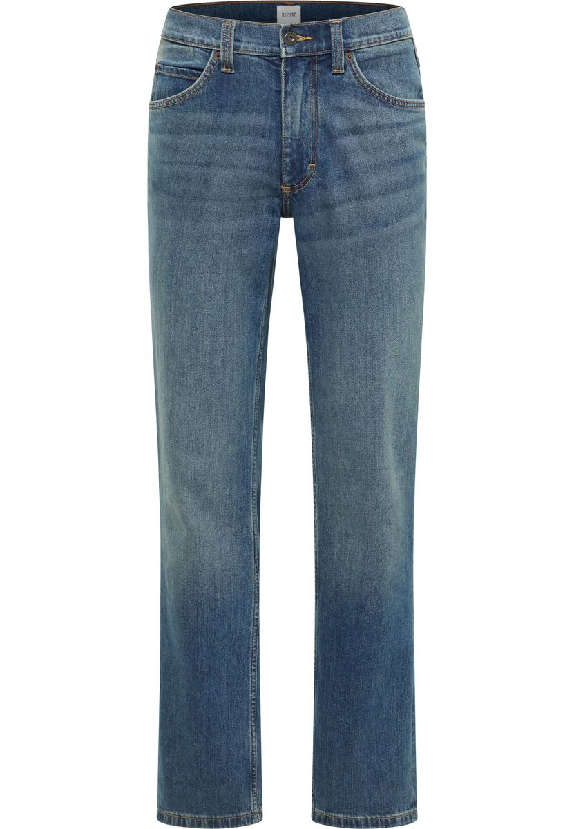 Jeans mit geradem Bein, mittelhoher Bund