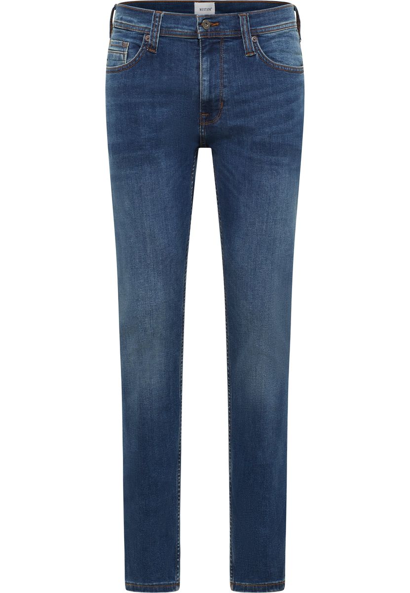 Schmal geschnittene Jeans mit dunkler Waschung