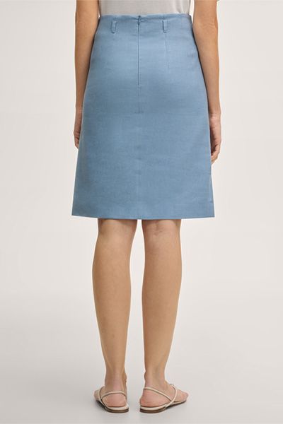 Leinenstretch-Rock in A-Linie in Hellblau