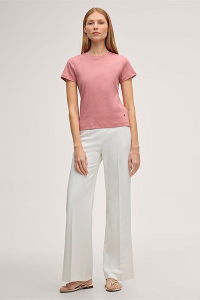 Bio-Baumwoll-Interlock T-Shirt in Rosa mit kurzen Ärmeln