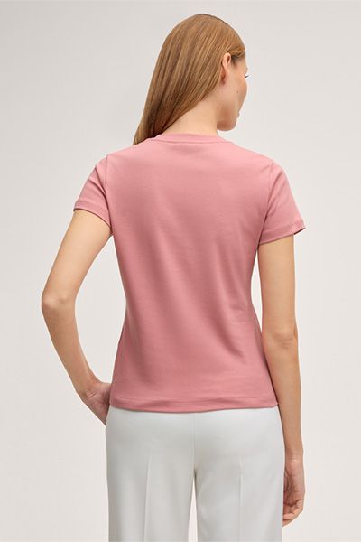 Bio-Baumwoll-Interlock T-Shirt in Rosa mit kurzen Ärmeln