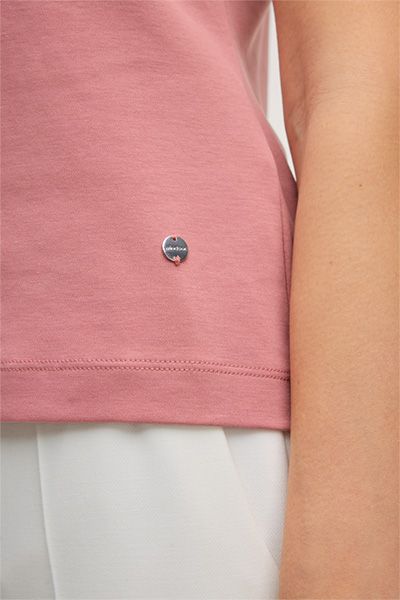 Bio-Baumwoll-Interlock T-Shirt in Rosa mit kurzen Ärmeln