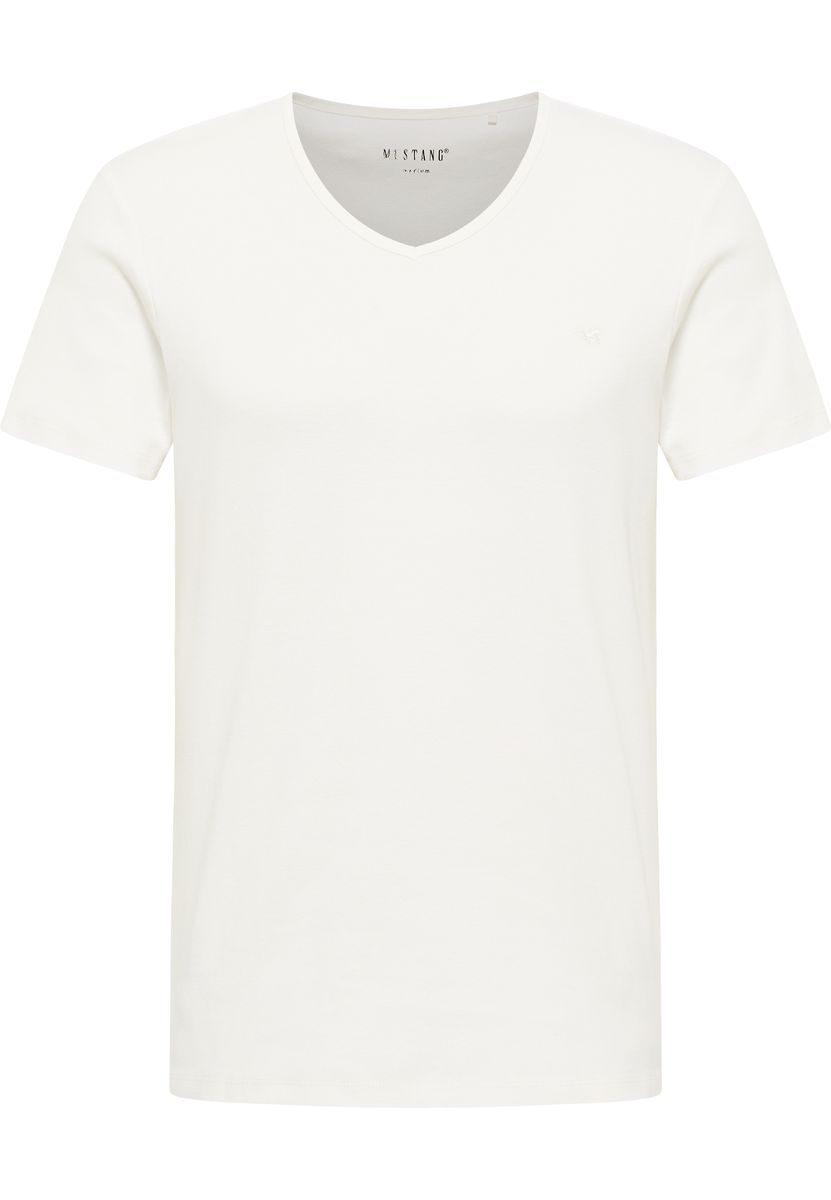 Basic V-Ausschnitt Baumwoll-T-Shirt