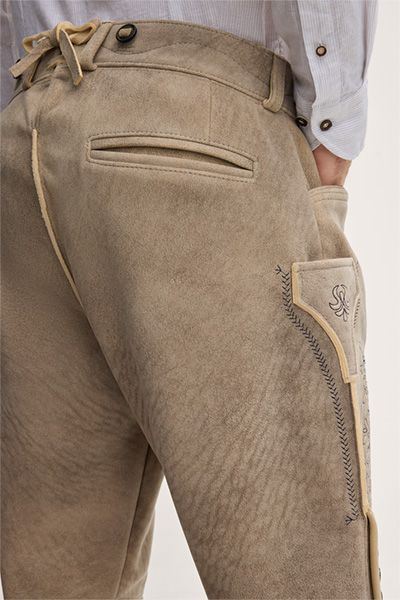 Windsor x CocoVero Traditionelle Lederhose mit Stickerei in Braun