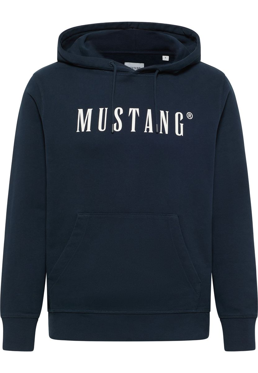 Klassischer marineblauer Logo-Baumwoll-Hoodie