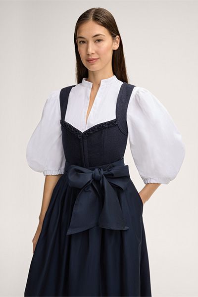 windsor x CocoVero Bluse Katharina in Weiß mit Puffärmeln