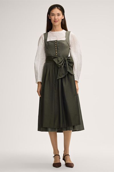 windsor x CocoVero Bluse Margarethe Weiß Floral Langarm Dirndl