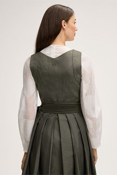 windsor x CocoVero Bluse Margarethe Weiß Floral Langarm Dirndl