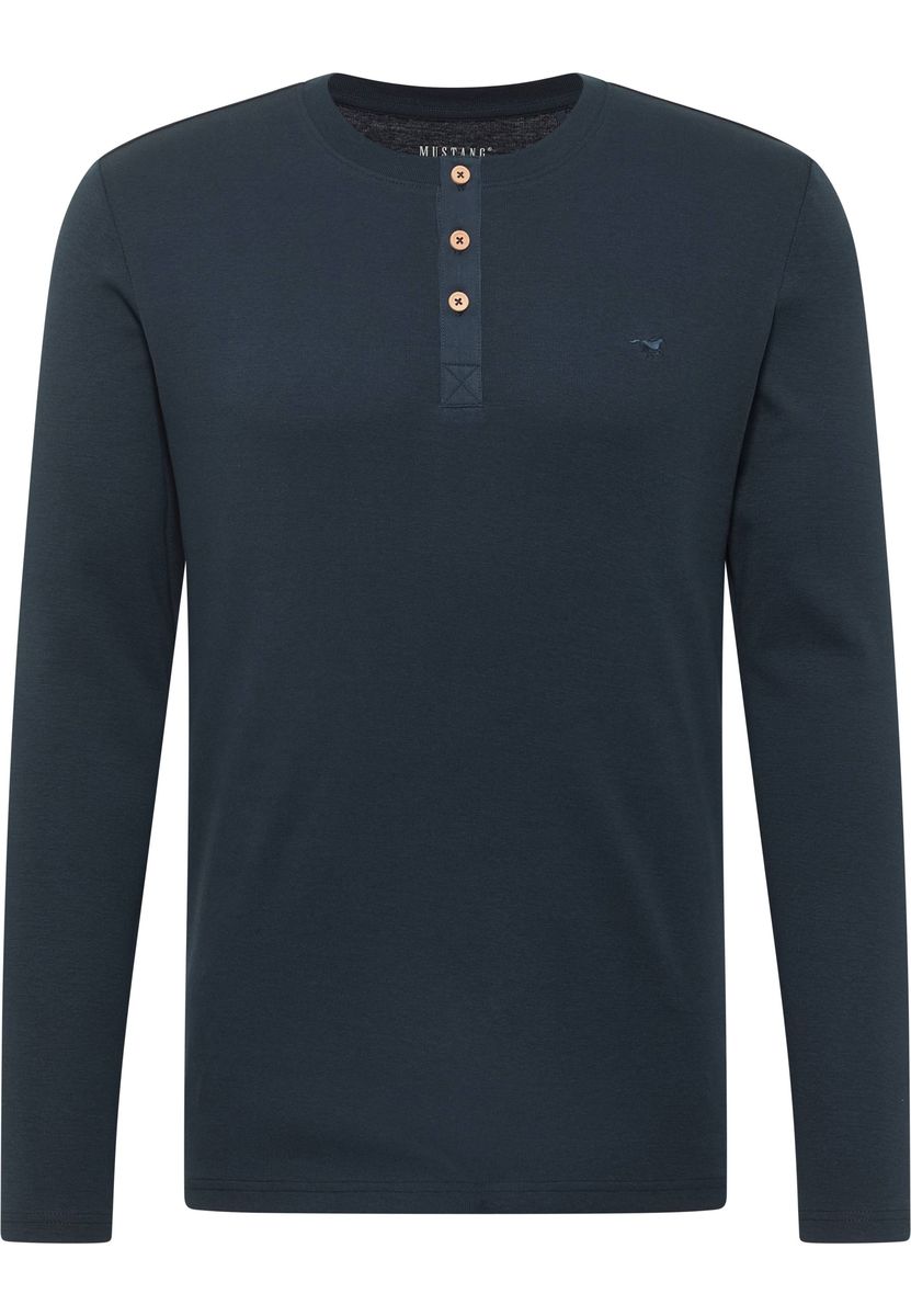 Klassisches Langarm Henley Shirt