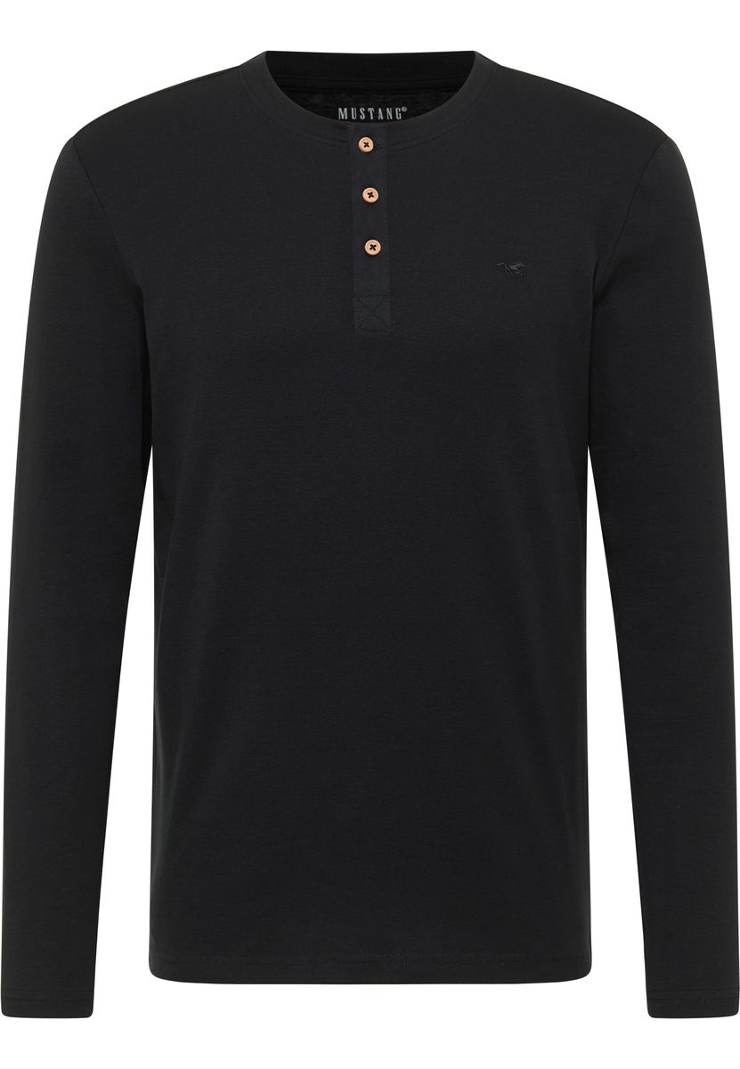 Klassisches Langarm Henley Shirt
