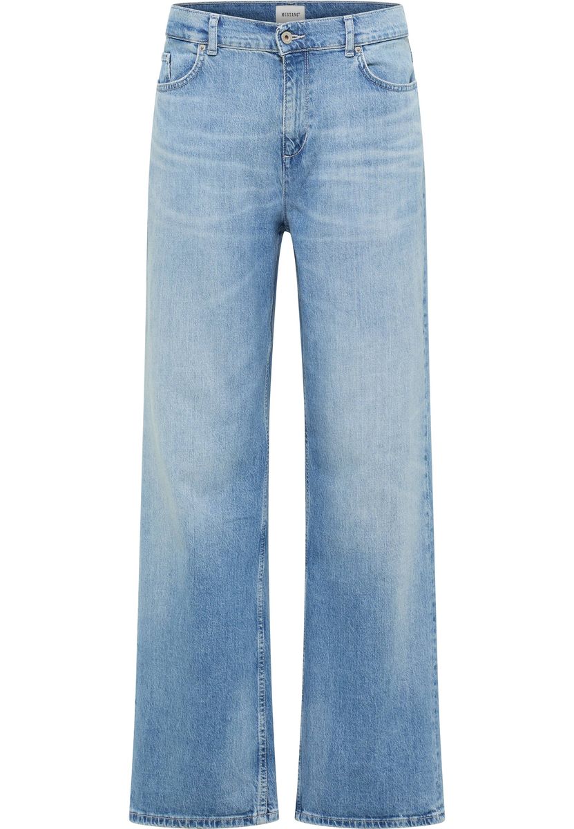 Weitgeschnittene Jeans mit heller Waschung