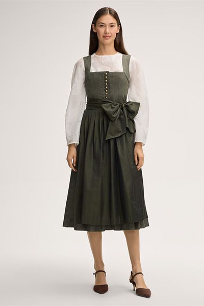 windsor x CocoVero Hedi Grünes Dirndl Woll-Midikleid