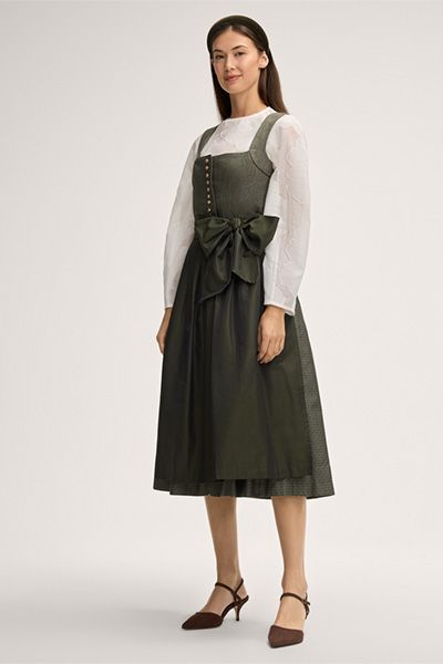windsor x CocoVero Hedi Grünes Dirndl Woll-Midikleid