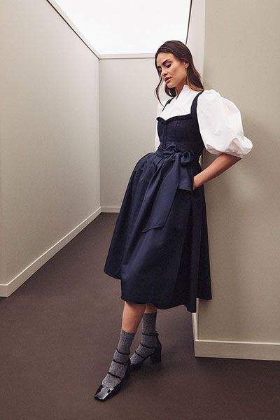 windsor x CocoVero Marineblaues Dirndl Annelie Midikleid Loden Mieder