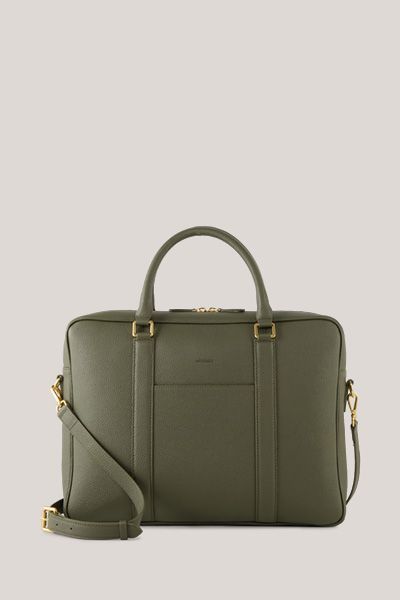 windsor Oliv Nappa-Leder Business Tasche mit Schulterriemen Unisex