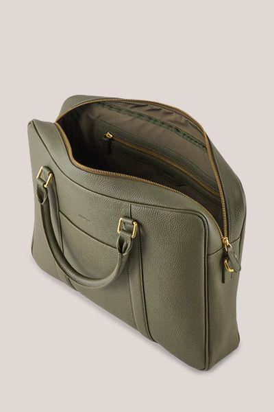 windsor Oliv Nappa-Leder Business Tasche mit Schulterriemen Unisex