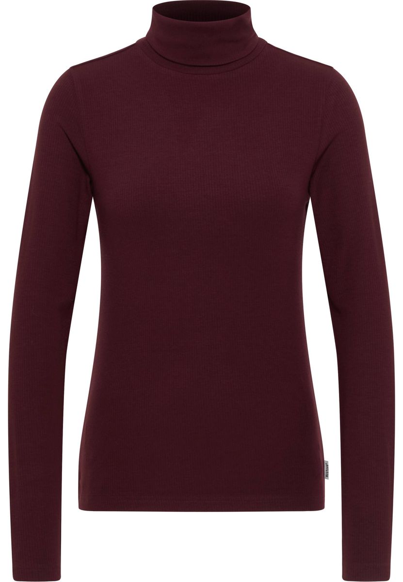 Klassisches, figurbetontes Langarmshirt mit Rollkragen