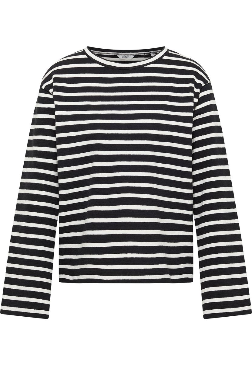 Gestreiftes Baumwoll Langarmshirt