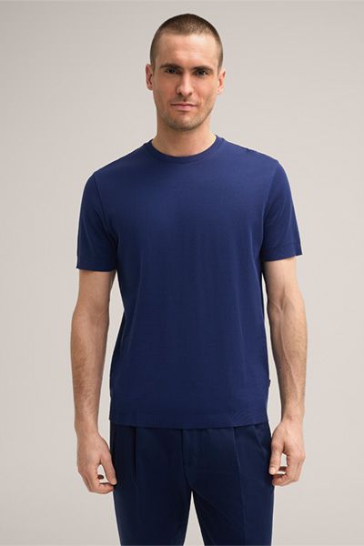 Marc O'Polo Floro Baumwoll-T-Shirt in Blau, kurze Ärmel