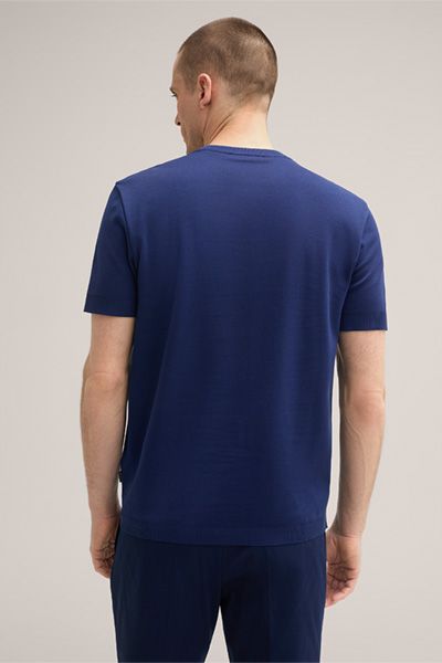 Marc O'Polo Floro Baumwoll-T-Shirt in Blau, kurze Ärmel