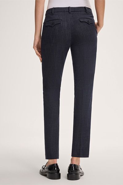 Denim-Anzughose aus Baumwollmischung in Navy mit Gürtelschlaufen