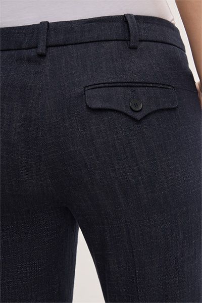 Denim-Anzughose aus Baumwollmischung in Navy mit Gürtelschlaufen