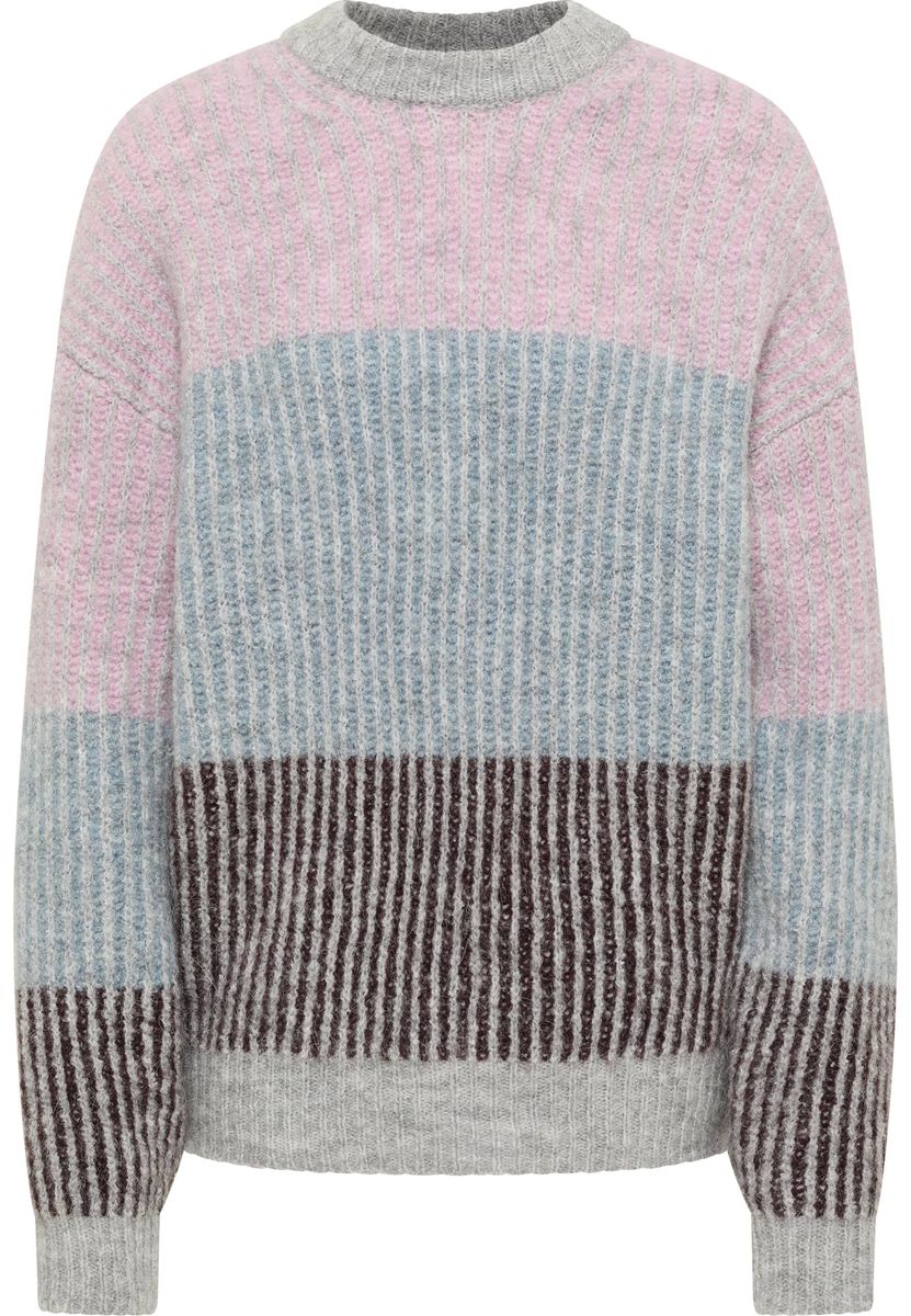 Gestreifter Strickpullover mit Alpaka-Mischung