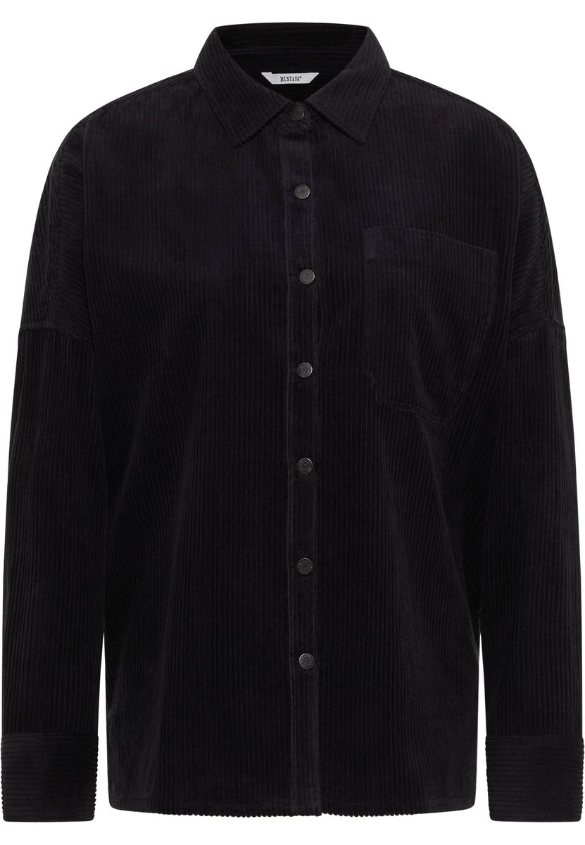 Locker geschnittenes Cordhemd mit Knopfleiste