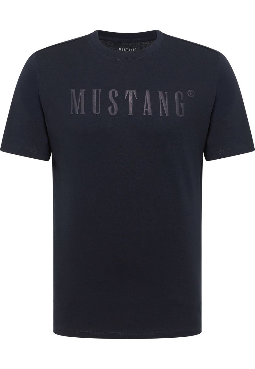 Klassisches marineblaues T-Shirt mit Grafikprint