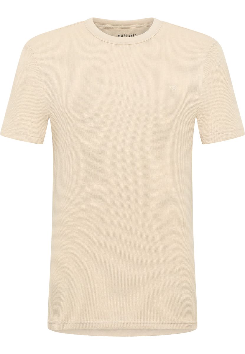 Einfaches Waffelstrick Rundhals-T-Shirt