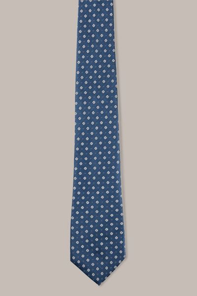 Windsor Seidenkrawatte Blau gemustert Allover-Print raffinierter Akzent klassischer Stil