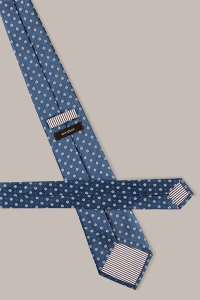 Windsor Seidenkrawatte Blau gemustert Allover-Print raffinierter Akzent klassischer Stil