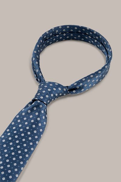 Windsor Seidenkrawatte Blau gemustert Allover-Print raffinierter Akzent klassischer Stil