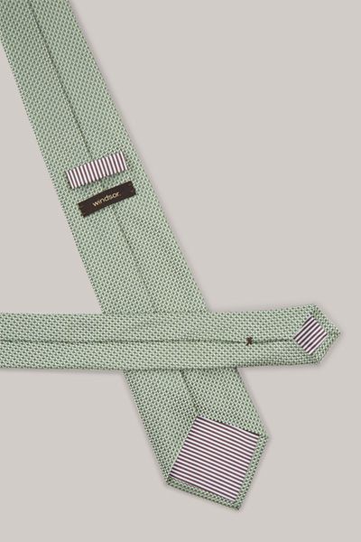 Windsor Seidenkrawatte in Grün gemustertem Design