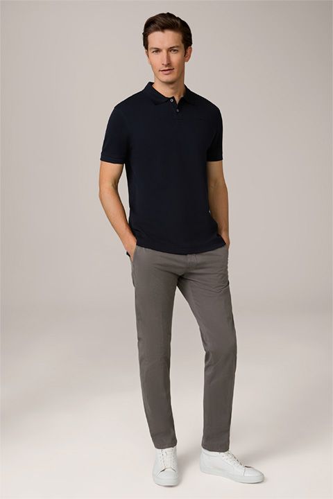 Windsor Baumwoll Paolos Marineblaues Poloshirt Klassische Passform